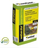 WEBER weberdur univerzální 2mm - univerzální malta a omítka 2mm, 2,5MPa 25kg WEBER weberdur univerzální 2mm - univerzální malta a omítka 2mm, 2,5MPa 25kg